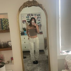 Urban Outfitters Y2K Cream Low-Rise Cargo Pants Size Small